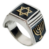 Anel Estrela De David Salomão Judaico Prata 950