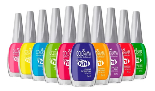 Kit Esmalte Colorama Coleção Fini 10 Cores C/ Cheirinho 8ml