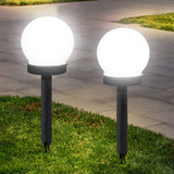 Lámpara Solar Jardín Bola Led 2pcs Impermeable Exterior