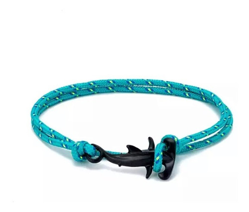 Manilla Pulsera Hombre Mujer Tiburón Martillo Negro