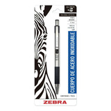 Boligrafo De Gel Retractil Zebra Aluminio Rollerball 0.7 Mm Color De La Tinta Negro Color Del Exterior Plateado