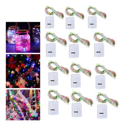 12pcs Luces Led Cadena 3m 30 Led A Pilas Decoración Hogar Luz Colores