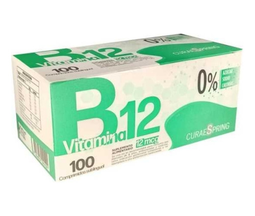 Caja Vitamina B12 100 Comprimidos Sublinguales 0% Azúcar