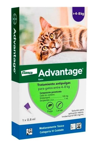 Advantage Pipeta Antipulgas Gatos De 4 A 8kg | Elanco Bayer
