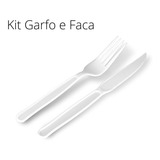 Talher Descartável Kit 50un Garfo E Faca Extra Forte Branco 