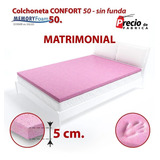 Colchoneta De Memory Foam 50kg Con Gel De 5cm Matrimonial