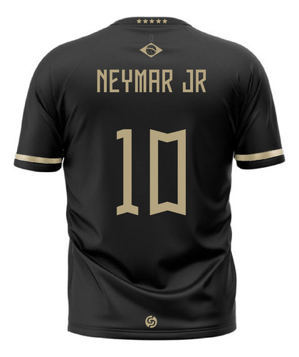 Camiseta Dorada Brasil Neymar Conmemorativa