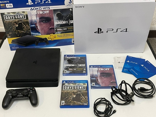 Playstation 4 Slim 1tb + Days Gone/detroit/rainbow Six Siege