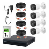 Dahua Kit Cctv 4 Cámaras 2 Mp  + Disco Duro 1tb Kit De Video Vigilancia Con Accesorios Incluidos Cámaras De Seguridad Con Detección De Movimiento