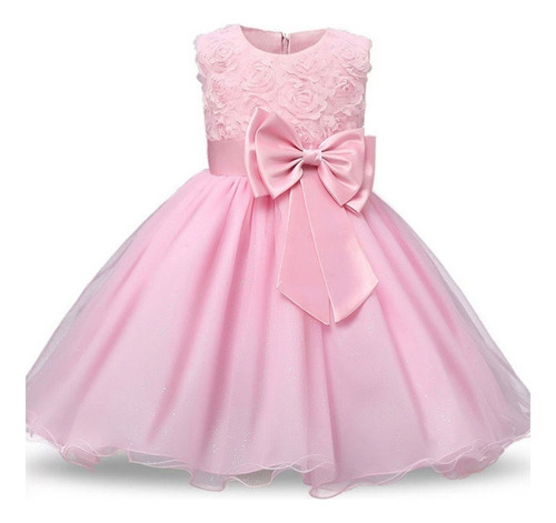 Vestido De Menina, Saia Poncho Rosa Com Estampa Príncipe