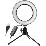 Ring Light Iluminador 16 Cm /suporte De Celular + Tripé Mesa