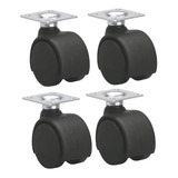 Pack De 4 Ruedas P Muebles Giratorias 2 Pulgadas Con Placa 