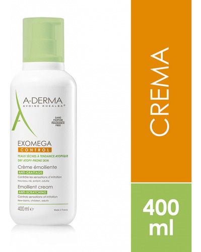 Crema Corporal Emoliente Exomega Control Aderma X 400 Ml