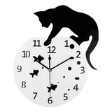 Timelike Fishbowl - Reloj De Pared Con Diseño De Gato Y Gat