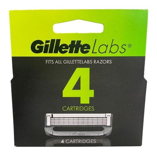 Kit Com 04 Recargas Lâminas Barbear Gillette Labs  Original