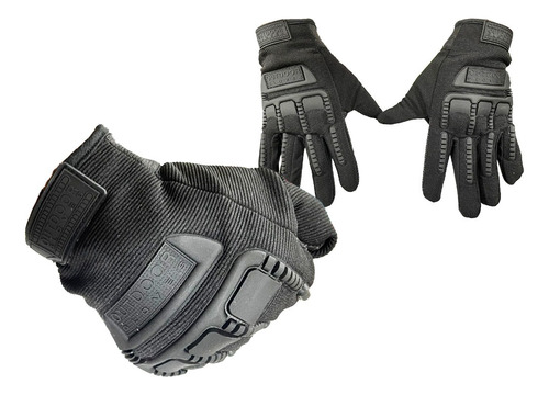 Guantes Tácticos Dedo Completo Negro Protección Moto