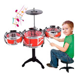 Bateria Infantil Banco Baqueta Rock Star Prato Chimbal Menin