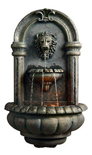 Fuente De Agua Led Para Exteriores Con Cabeza De León, Ideal