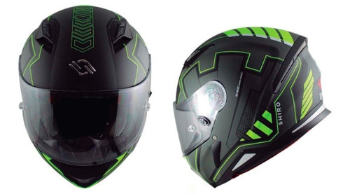 Casco P. Moto Shiro Sh-890 Rider Division Negro Con Amarillo