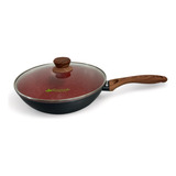 Frigideira Grande Com Tampa Wok 28cm Antiaderente Cerâmica