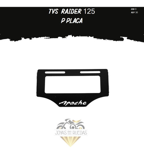 Porta Placa Partes Lujo Moto Tvs Raider 125