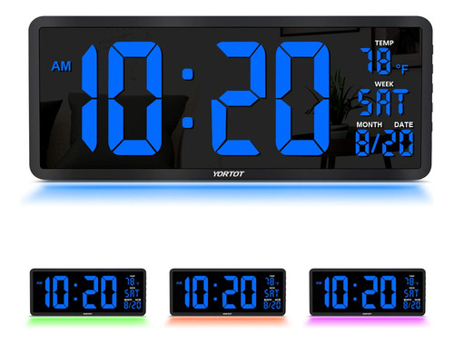 Yortot Reloj De Pared Digital Grande De 16 Pulgadas Con Aten