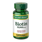 Biotin 10.000 Mcg Natures Bounty Biotina 120 Cápsulas