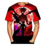 Camiseta Con Estampado 3d Black Clover Para Hombre