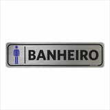 Placa Indicação Portas Escovada - Banheiro Masculino