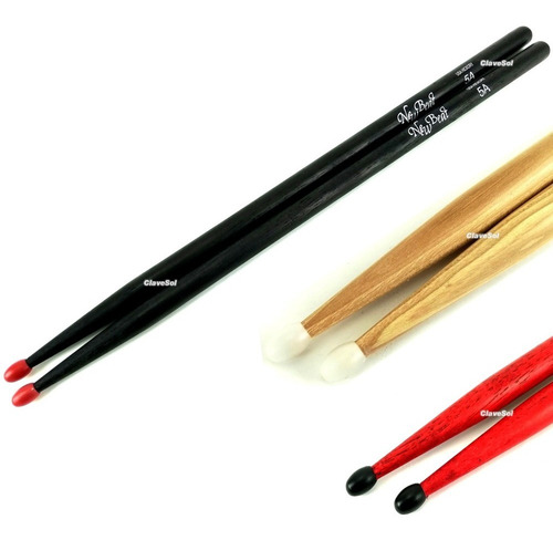 Baquetas Para Bateria 5a Por Vic Firth Punta De Nylon Gh