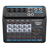 Mezclador De Sonido De 6 Canales, Pantalla Digital Led, Con