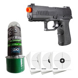 Pistola De Airsoft P320 Rossi + 120esferas E 10 Alvos