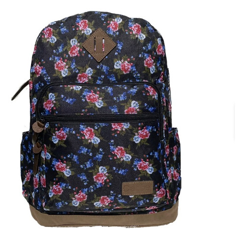 Mochila Urbana Escolar Con Flores Caribe 28 Litros