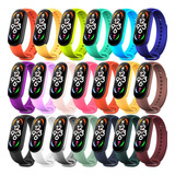 Kit 10 Pulseiras Silicone Para Mi Band 5 E 6 Premium