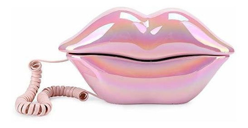 Teléfono Con Cable Con Forma De Labios Color Rosa Para