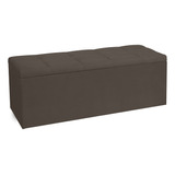 Calçadeira Recamier Baú King 1,95m Roma Suede Marrom