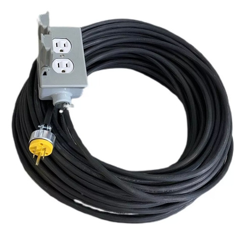 Extension Cable Uso Rudo 6 Metros Calibre 10 Contacto Doble