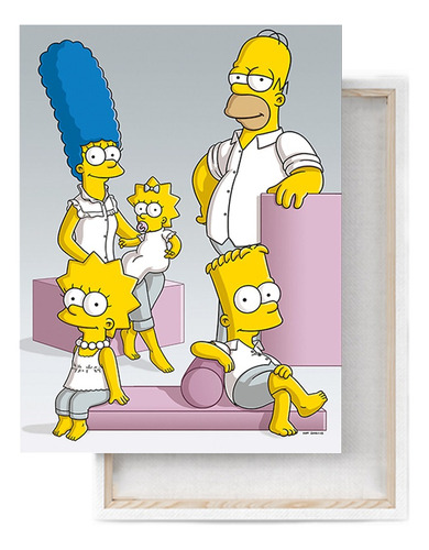 Cuadro Decorativo Moderno - Pintura Familia Simpson Canvas 