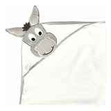 Hudson Baby Animal Face Hooded Towel, Happy Donkey, Una Color Happy Donkey