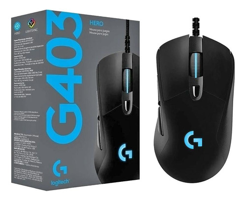 Mouse Gamer Logitech G403 Hero Com Rgb Lightsync 6 Botões