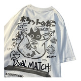 Camiseta Estampado De Gato De Dibujos Animados Para Mujeres