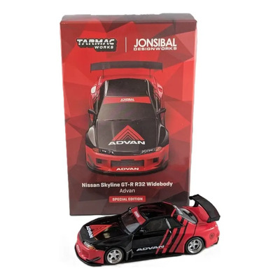 Tarmac Works Nissan Skyline GT-R R32 Advan Jonsibal 1:64 Negro | Envío gratis