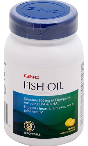 Fish Oil Gnc Softgels 90 Caps Lemon Omega 3 Aceite Pescado