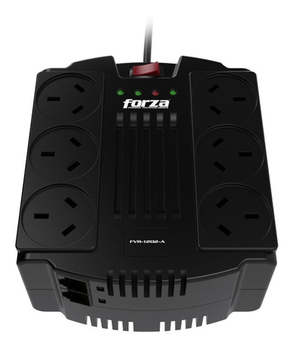 Estabilizador De Tensión Forza 600w 6 Tomas Fvr-1202a 