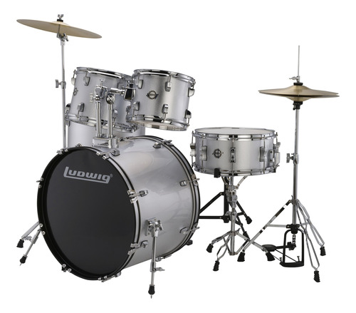 Ludwig Accent Series Drive Drum Set Lámina Plateada