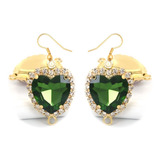 Aretes Corazon Princesa Verdes Regalo Novia Esposa Amor 14