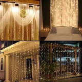 Cortina 300 Led  Branco Quente Fixo 3mx2m  Para Casamento