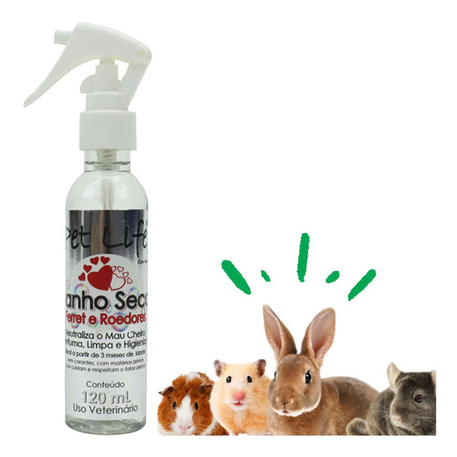 Banho Seco Pet Hamster Roedores Banho E Tosa 120ml