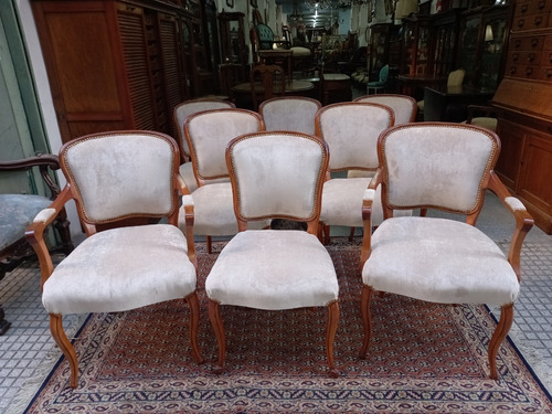 Manyantiques Juego De 6 Sillas Y 2 Sillones Frances Luis Xv