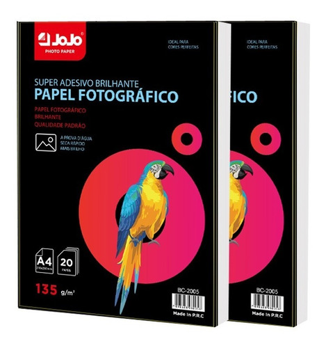 Papel Fotográfico Foto A4 Adesivo Glossy 135g 400fls Premium